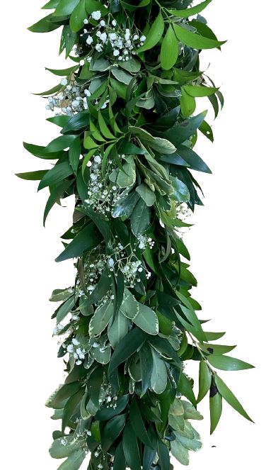 Foliage Natural Garland with Gypsophila