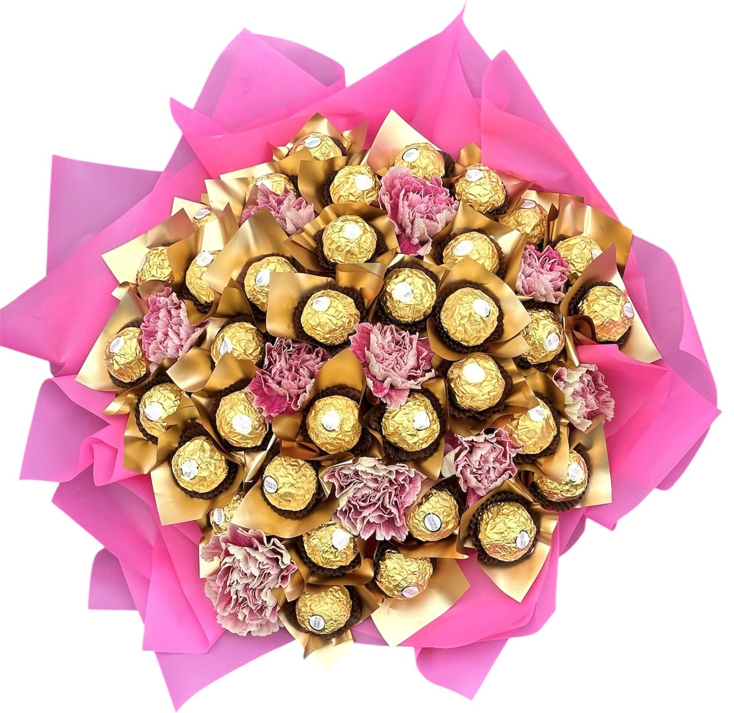 Pretty Chocolate Bouquet with Fresh Carnations