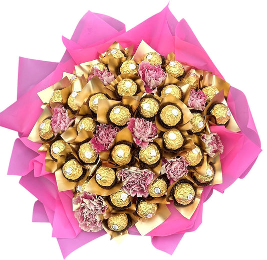 Pretty Chocolate Bouquet with Fresh Carnations