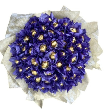 Cute Purple Wrapper Chocolate Bouquet